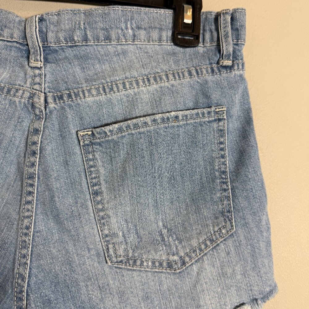 Pistola Distressed Cut Off Denim Jean Shorts Womens 27 Asher Blue Mid Rise Rigid - Picture 10 of 13